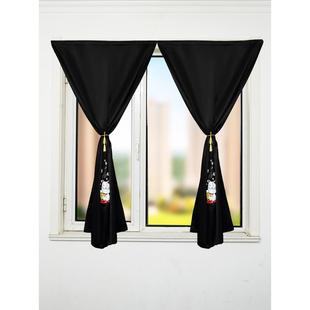 魔术贴款窗帘自粘式全遮光布办公室卫生间窗户遮挡门帘免打孔安装