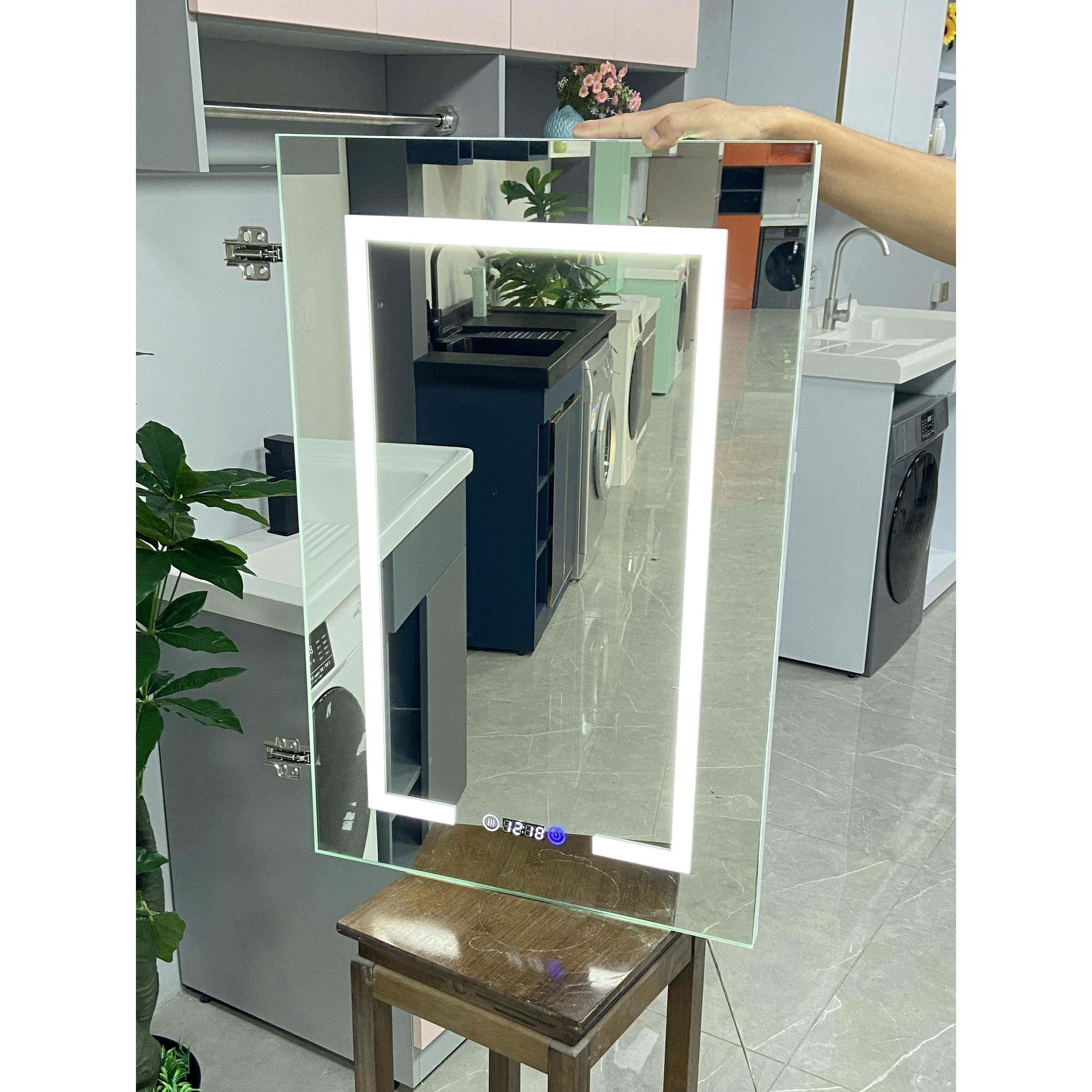 定制不锈钢铝合金智能镜柜门卫生间浴室柜带灯除雾LED玻璃镜子门