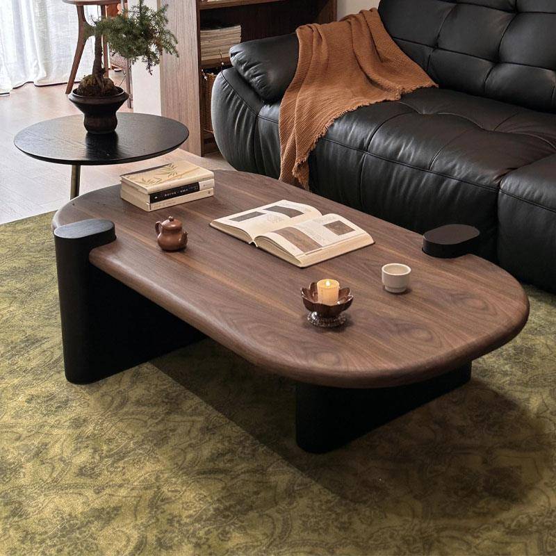 2025新款中古风小户型家用客厅现代简约法式奶油极简组合实木茶几