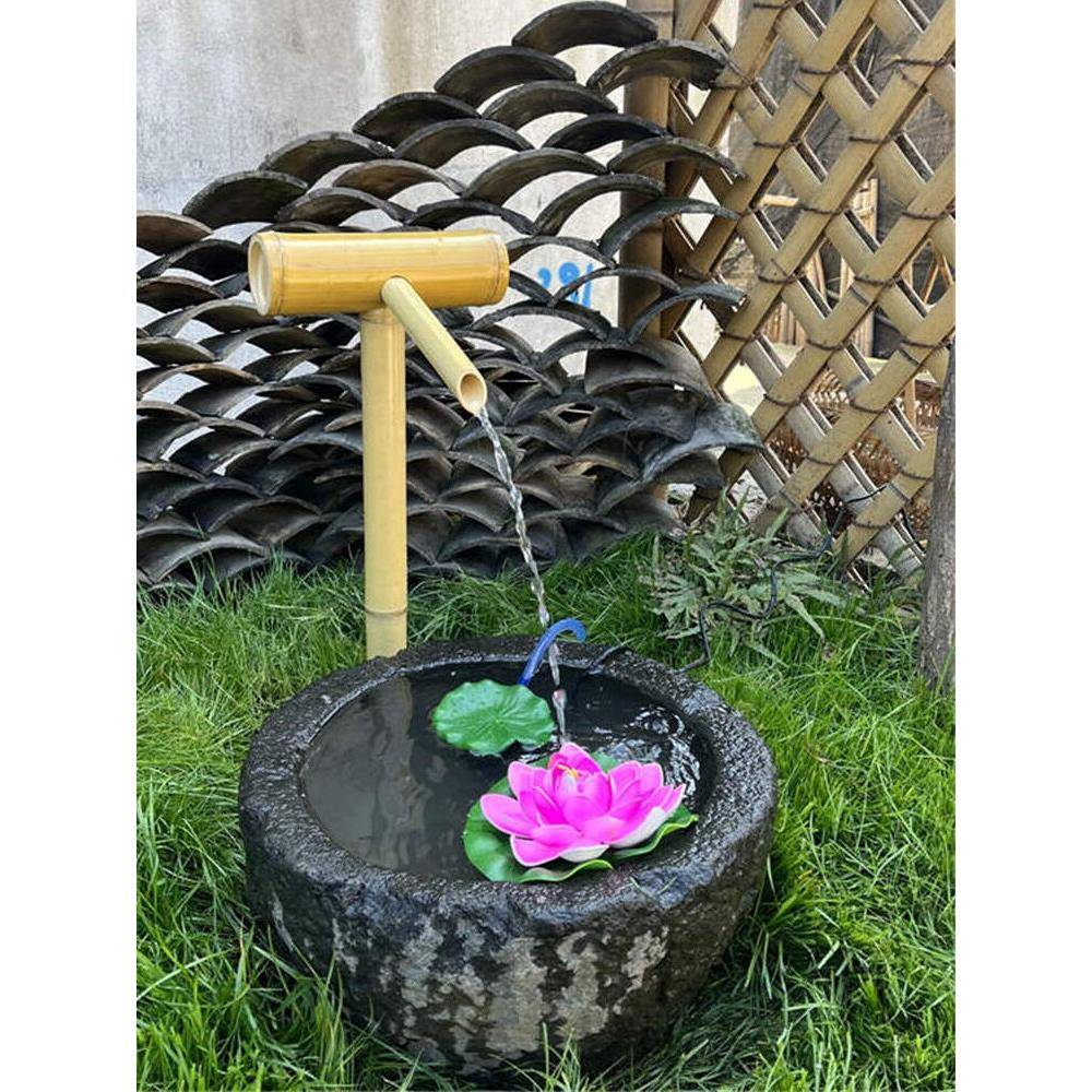 竹子流水摆件 居家庭院 竹筒过滤器 日式风格 滴水流水器 包邮