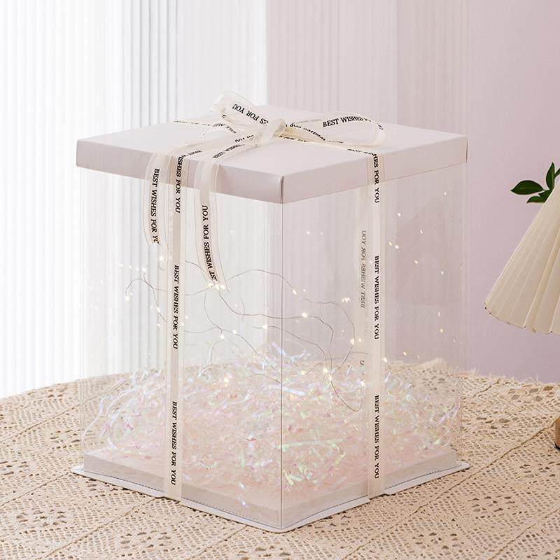 透明礼物盒空盒子高级感男女生鞋子包装盒生日礼品盒大号玩偶礼盒