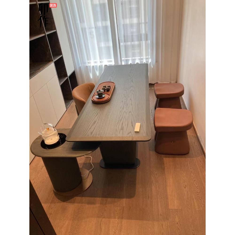 新中式实木茶桌简约设计款禅意客厅办公室会客轻奢茶台功夫茶室