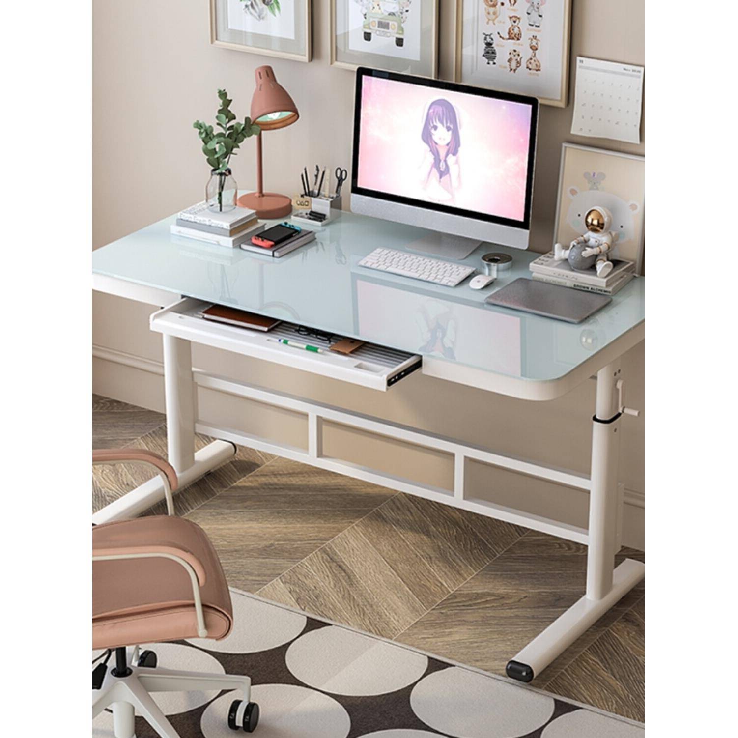 升降桌子电脑台式学生书桌家用儿童学习桌写字桌办公桌简约电竞桌