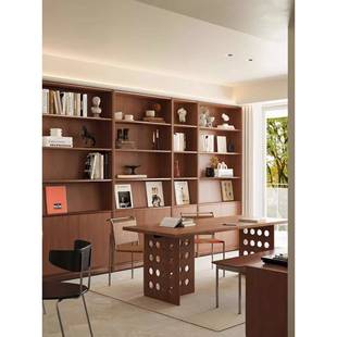 中古风实木书桌办公桌家用电脑桌写字台办公桌高端创意工作台