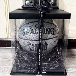 装篮球礼盒足球包装盒生日礼物盒正方形透明礼品盒仪式感创意礼盒