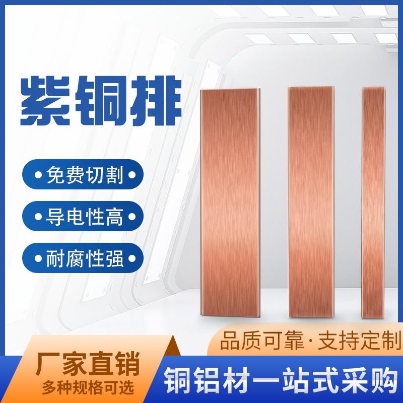 铜排T2紫铜排扁条纯铜红铜板铜母线排厂家直发加工接地倒流汇流