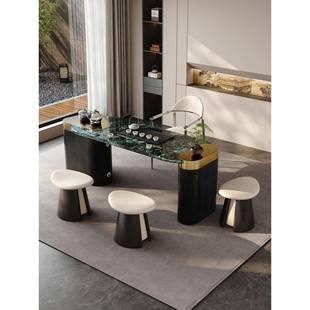 高端天然奢石茶桌2025新款轻奢现代高级感客厅办公室意式极简茶台