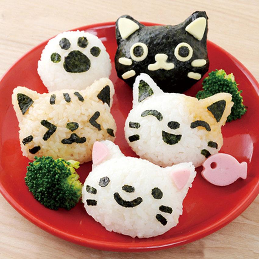 日式可爱小猫咪饭团模具套装儿童凯蒂米饭造型器DIY寿司便当工具
