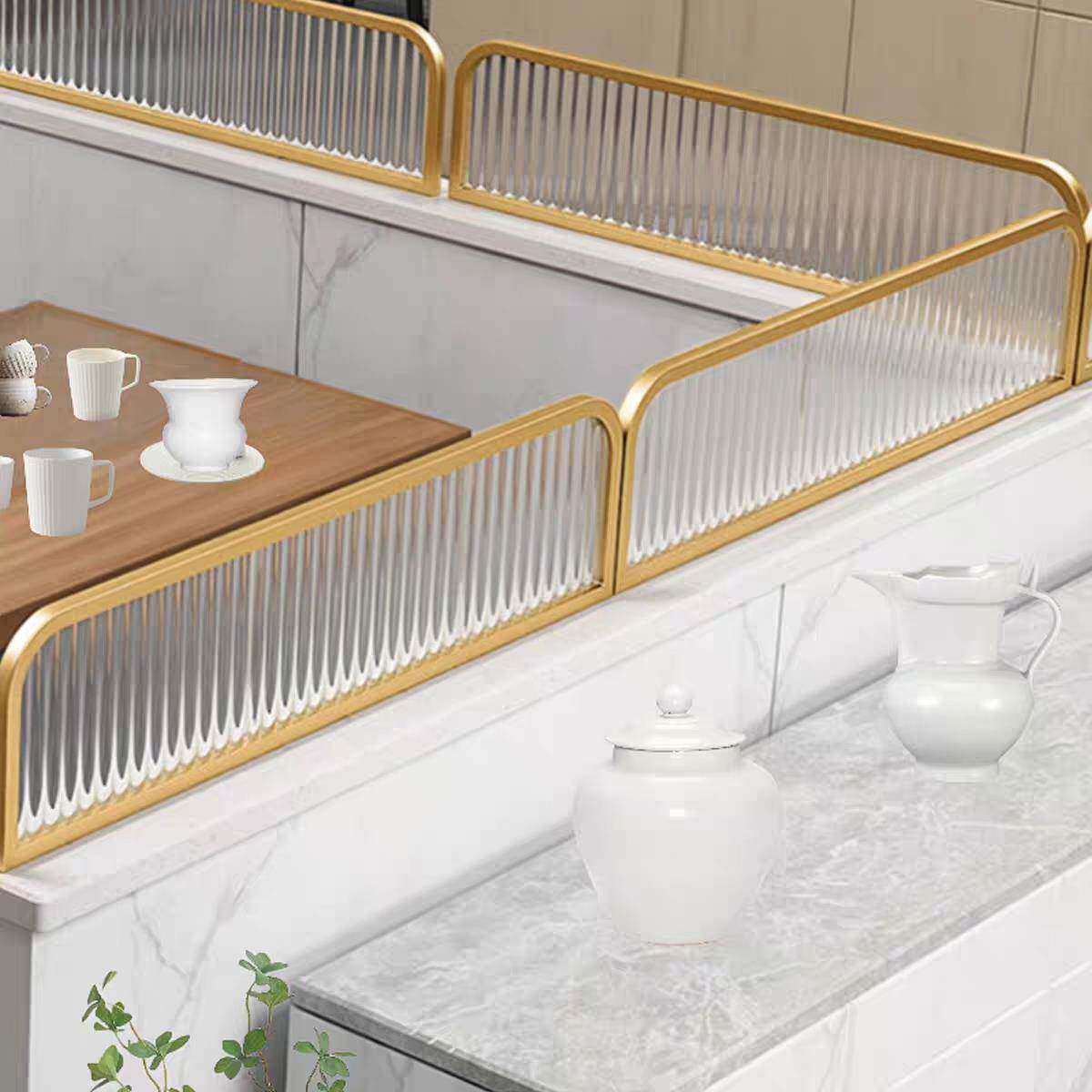 长虹玻璃餐厅卡座屏风隔断火锅饭店酒吧台铁艺矮半墙过道围栏遮挡