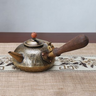铜壶烧水壶黄铜茶壶紫铜泡茶壶冲茶煮水壶电陶炉明火煮茶侧把茶壶