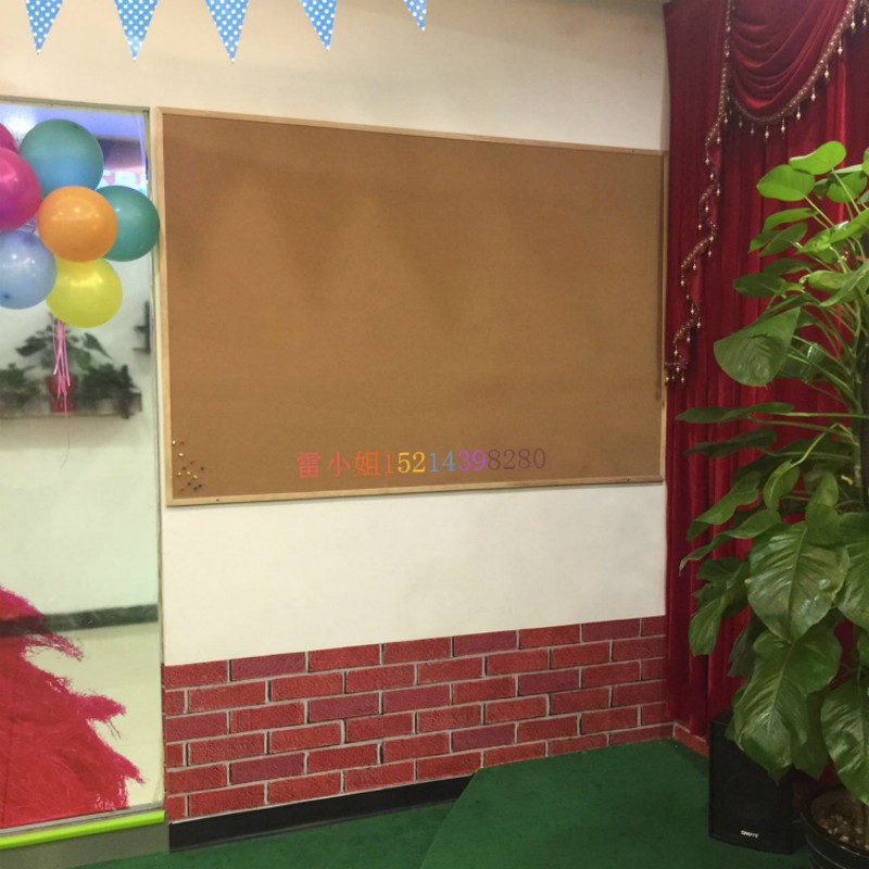 木框大软木板照片墙 背景墙留言板告示宣传栏90*180cm 上海包安装