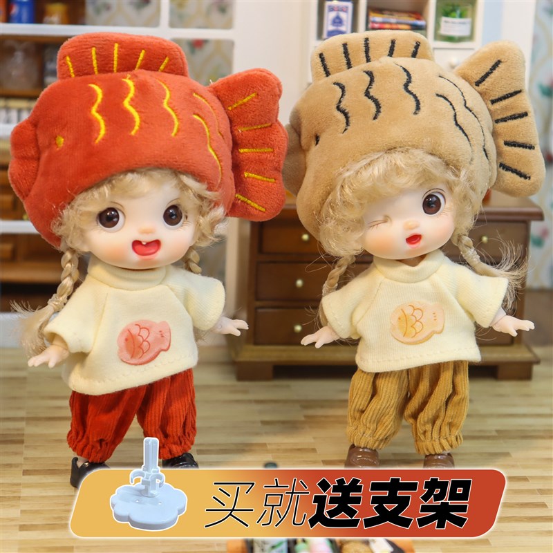 桃桃丸子 鲷鱼烧系列ob11巴比洋娃娃bjd女孩玩偶玩具可爱生日礼物