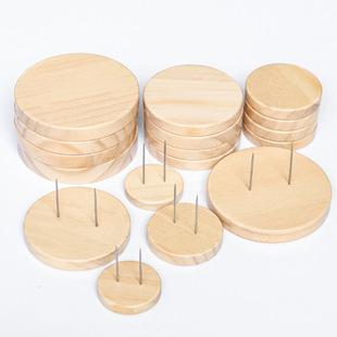 玩偶娃娃圆形固定底座站立支架钩针木头片针织毛线车载手工