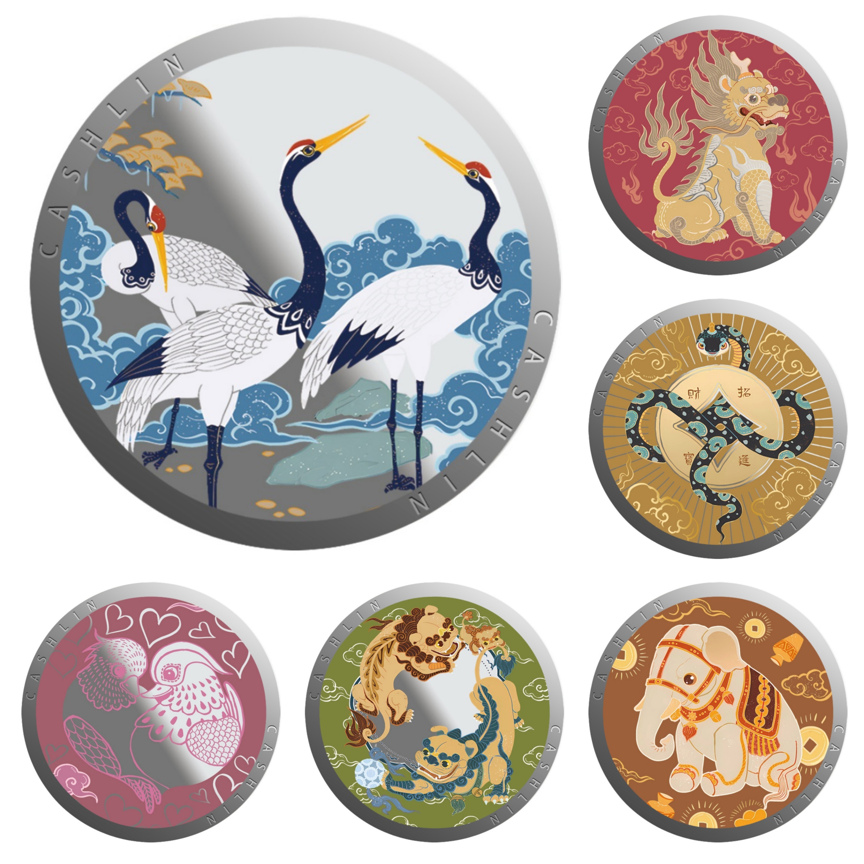 福气瑞兽系列磁吸手机支架适用于苹果MagSafe好运少女系列