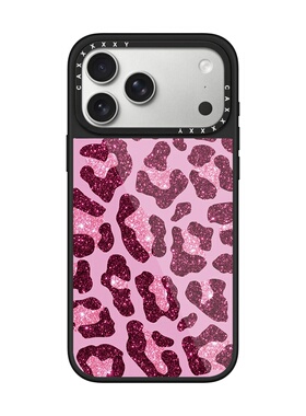粉色闪钻豹纹手机壳苹果17ProMax适用iPhone16Pro闺蜜专属15新年爆款14防摔保护套13硬壳12