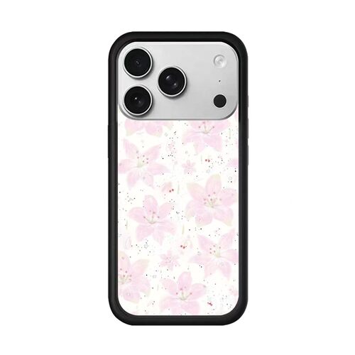 wf手机壳适用苹果手机壳粉雾百合iPhone17promax手机壳16pro全包15硬壳14欧美13复古17pro花卉保护套新款可爱