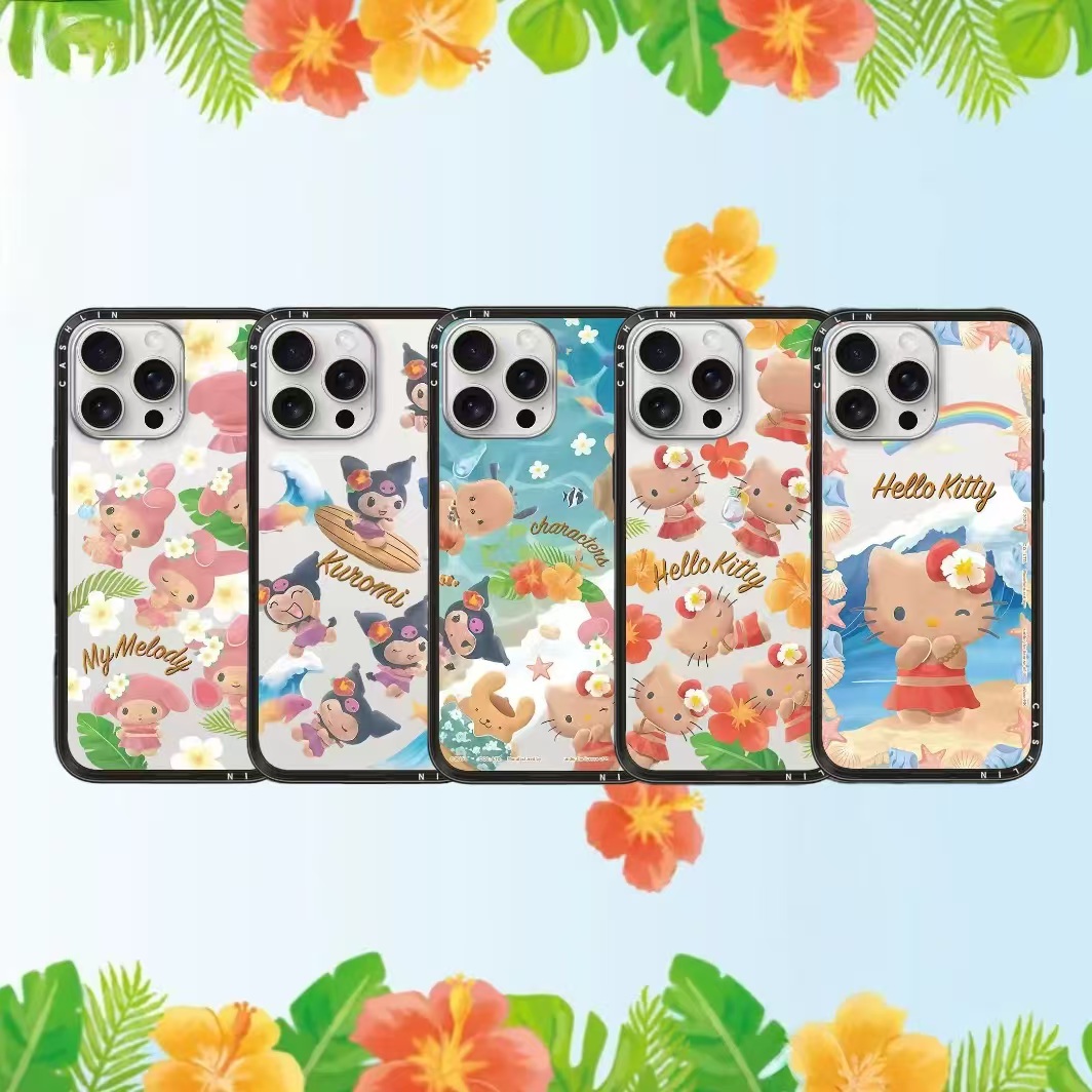 新壳体黑皮夏威夷KT猫CASE手机壳苹果17Pro适用iPhone16ProMax可爱卡通15Plus少女爆款14防摔保护套13硬壳