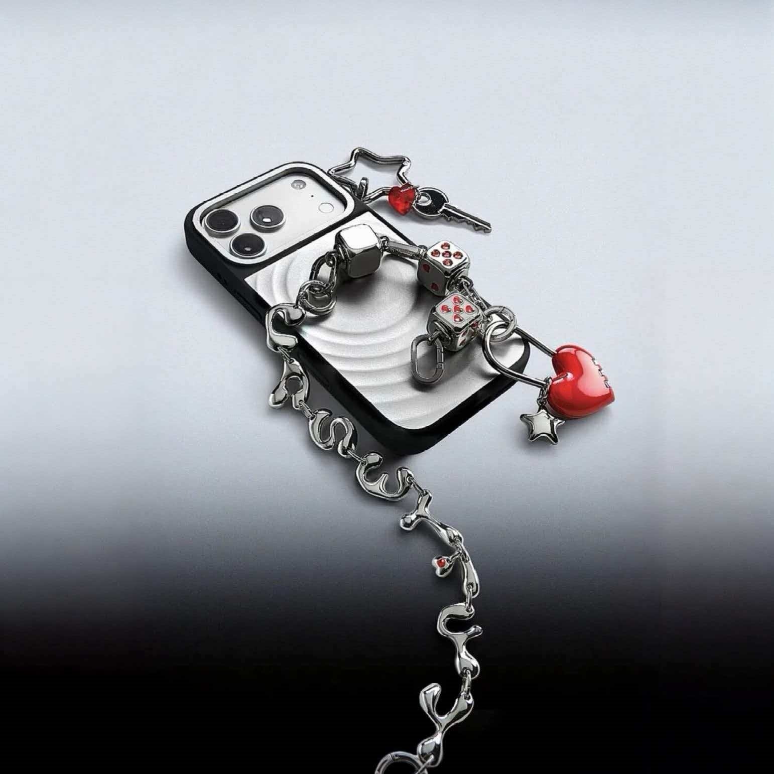 GD权志龙金属C链手链手机挂链珍珠精美饰品时尚潮牌手机挂饰