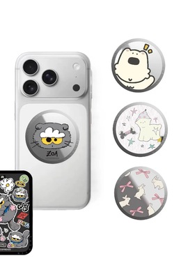 权志龙ZOA猫MagSafe磁吸支架手机支架适用苹果可爱Matsui狗狗丝带
