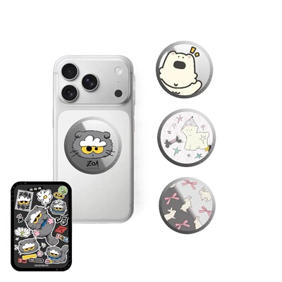 权志龙ZOA猫MagSafe磁吸支架手机支架适用苹果可爱Matsui狗狗丝带