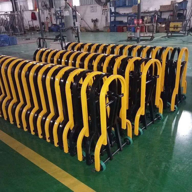 厂家不锈钢伸缩推拉护栏临时施工隔离围栏手推折叠路伸缩路障优惠