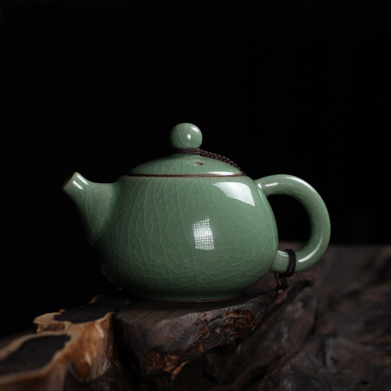 青瓷功夫茶具茶壶龙泉市西施壶泡茶壶陶瓷紫砂小茶壶冰裂陶瓷单壶