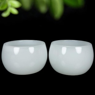 玉 天然阿富汗玉石茶杯酒杯功v夫茶具养生高端玉石单个主人杯套装