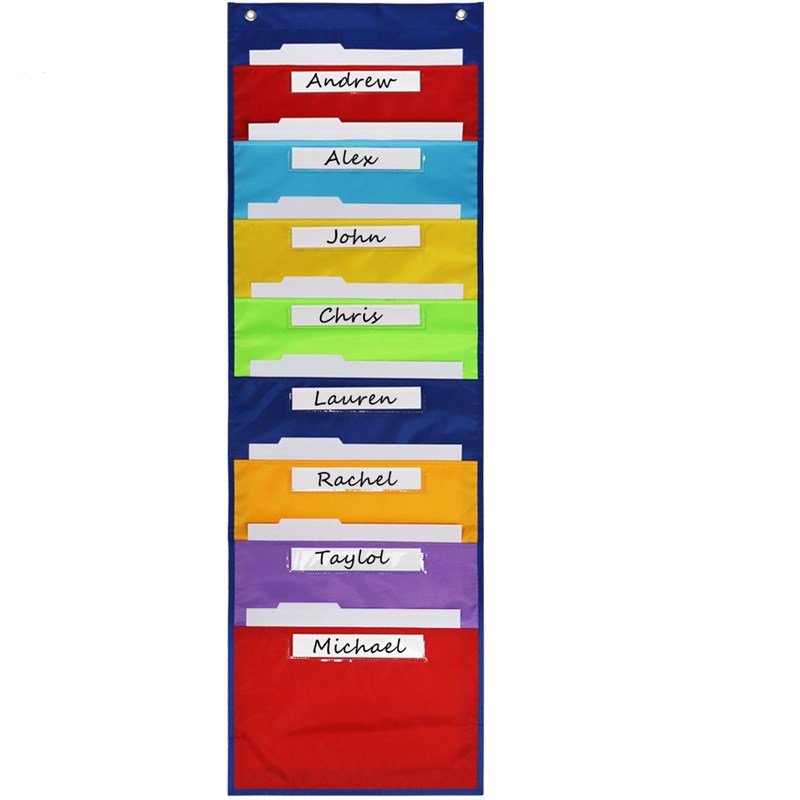 彩虹文件收納袋挂壁式学生作业资料储存挂袋门后书本杂志整理袋