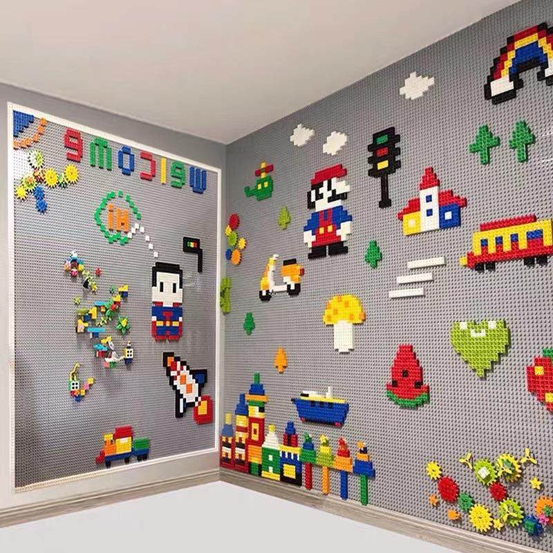 积木玩具套装磁性黑板墙贴儿童家用免钉磁力吸附积木玩具磁力贴纸