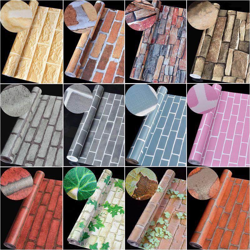 10米横版砖纹自粘墙纸自贴壁纸背胶仿砖贴纸卧室客厅背景墙纸