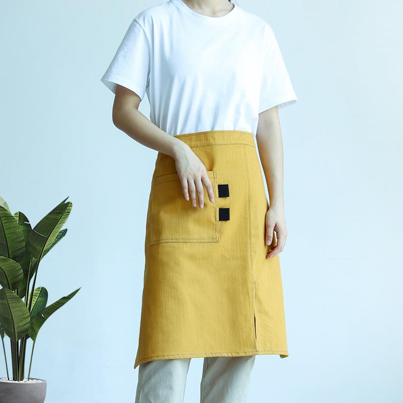 半身围裙酒店西餐厅厨房厨师服务员半截短围腰男女韩版时尚印字