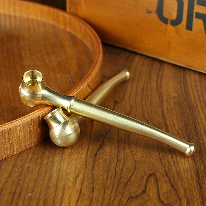 黄铜可过滤烟嘴男士烟杆高级可循环男士烟斗纯铜摆件创意铜工艺品