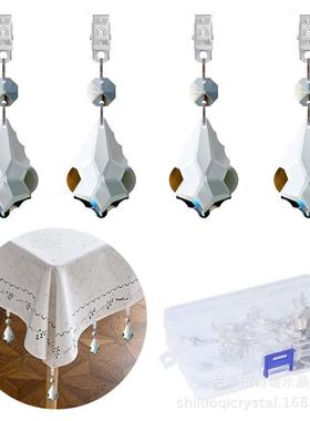 4 件套枫叶桌布坠子金属夹套装水晶玻璃棱镜吊坠挂件装饰桌布重量