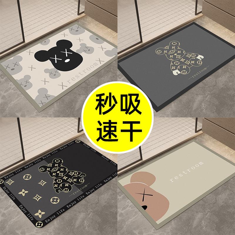 硅藻泥浴室软垫吸水垫卫生间门口地垫防滑浴室脚垫厨房厕所速干垫