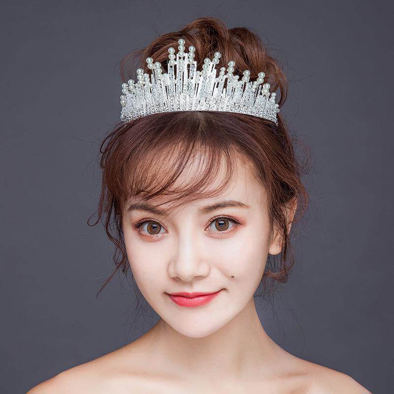 新款新娘头饰 合金珍珠皇冠 新娘结婚发饰 Wish热销婚纱配饰