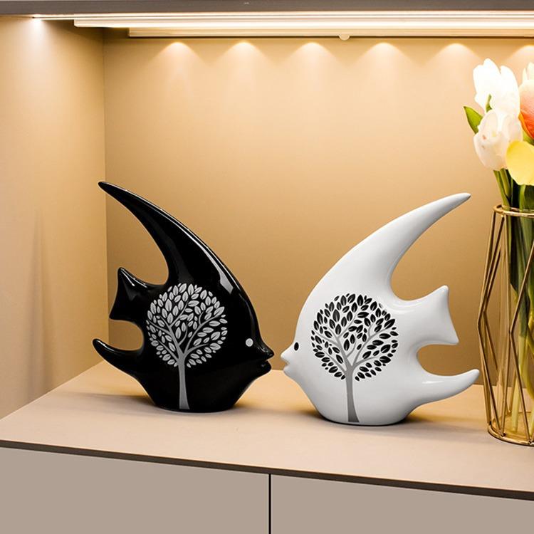 摆件家居饰品客厅酒柜电视柜摆设结婚一对创意抽象工艺陶瓷装饰品