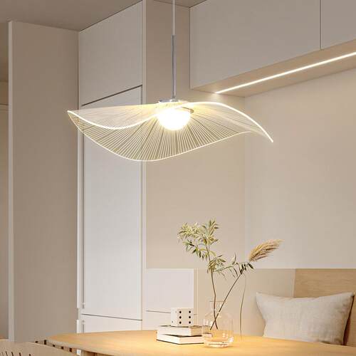 餐厅草帽吊灯北欧创意荷叶设计吧台灯现代简约卧室led餐桌饭厅灯