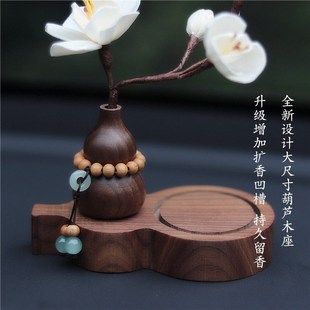 饰K中控台高级感2024新 檀木一鹿平安汽车摆件车内饰品车载香薰装