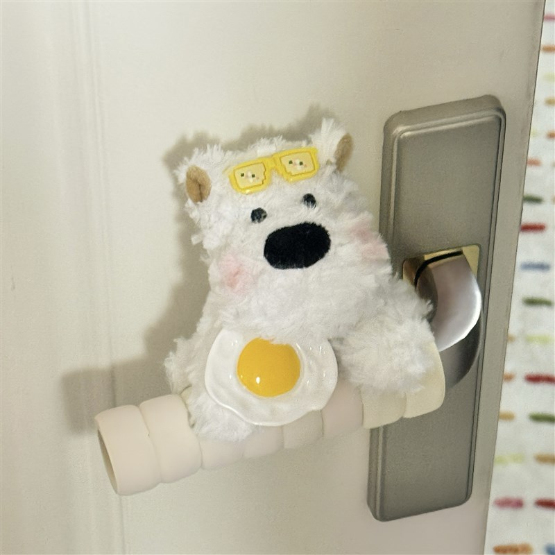 可爱西高地玩偶门把手保护套门上装饰L品防护套防静电西高地