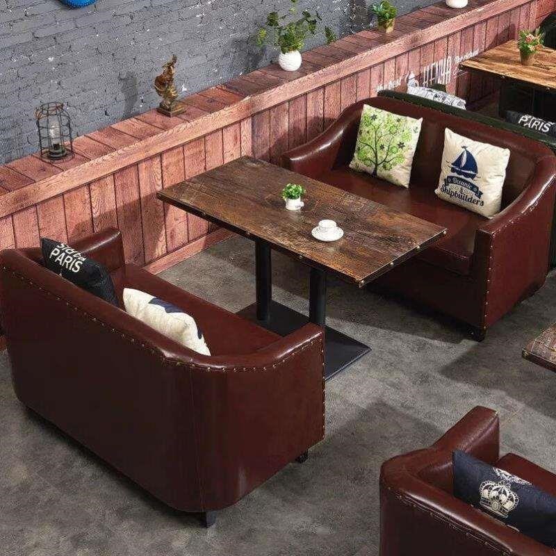 林感卡座沙发休闲桌n椅沙发组合图书馆休闲区一桌两扶手沙发组合