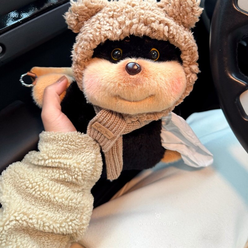 挂式蜜蜂狗汽车纸巾盒车载v纸巾挂袋车内装饰品抽纸盒新车礼物