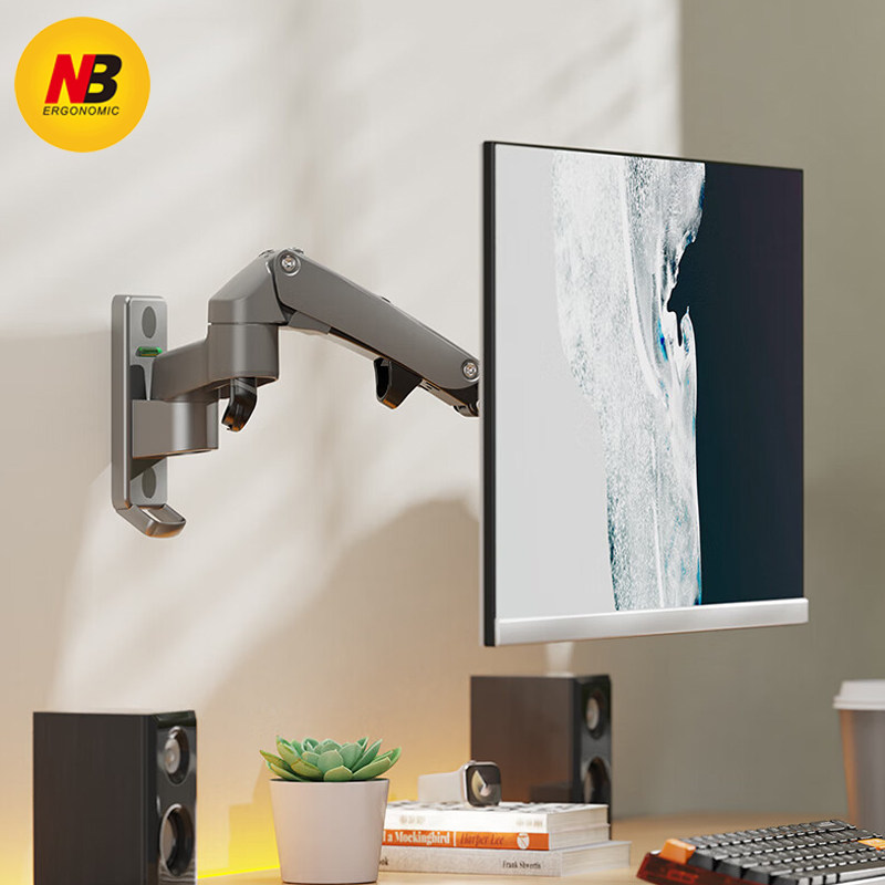 NB F150 F120显示器支架壁挂挂架上墙电脑萤幕可升降旋转机械臂架
