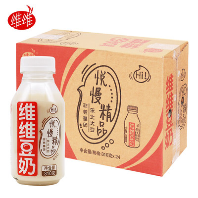 【维维豆奶310mlx24瓶】维维悦慢植物奶非转基因东北大豆悦慢精品
