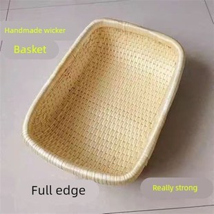柳编筐长方形柳编竹编藤编收纳现捞箩筐馒头馍瓜子饼板栗筐