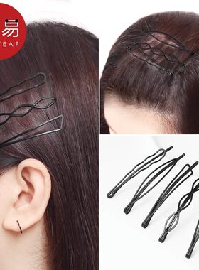 发夹/一字夹A1p751-黑色侧边刘海发卡后脑勺碎发整理头饰盘发固