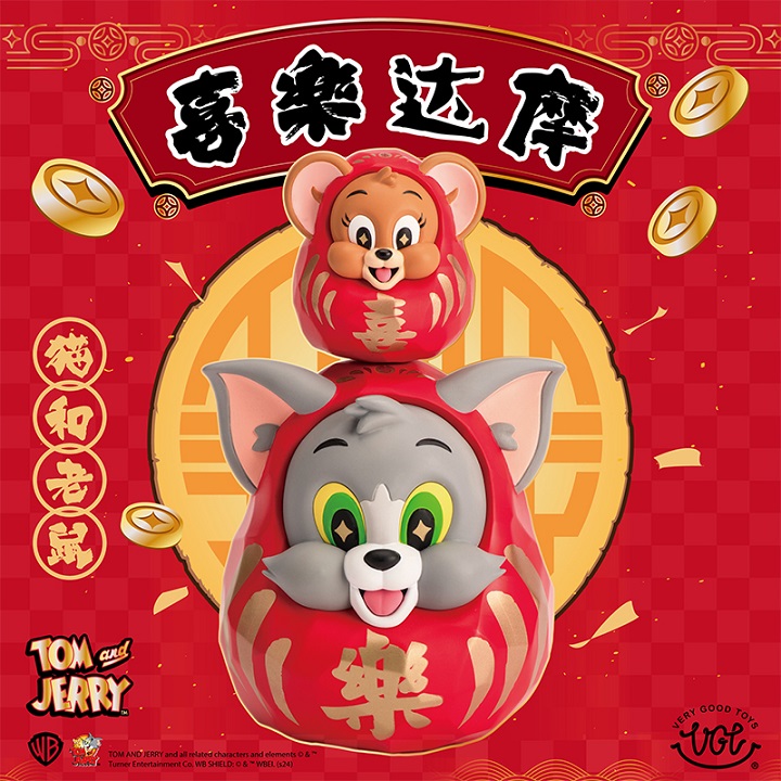 达摩猫和老鼠喜乐款磁吸摆件