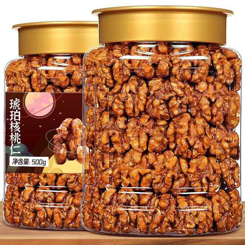 琥珀核桃仁新货500g罐装焦