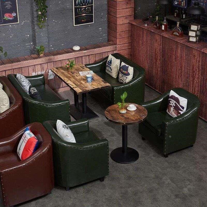 林感卡座沙d发休闲桌椅沙发组合图书馆休闲区一桌两扶手沙发组合