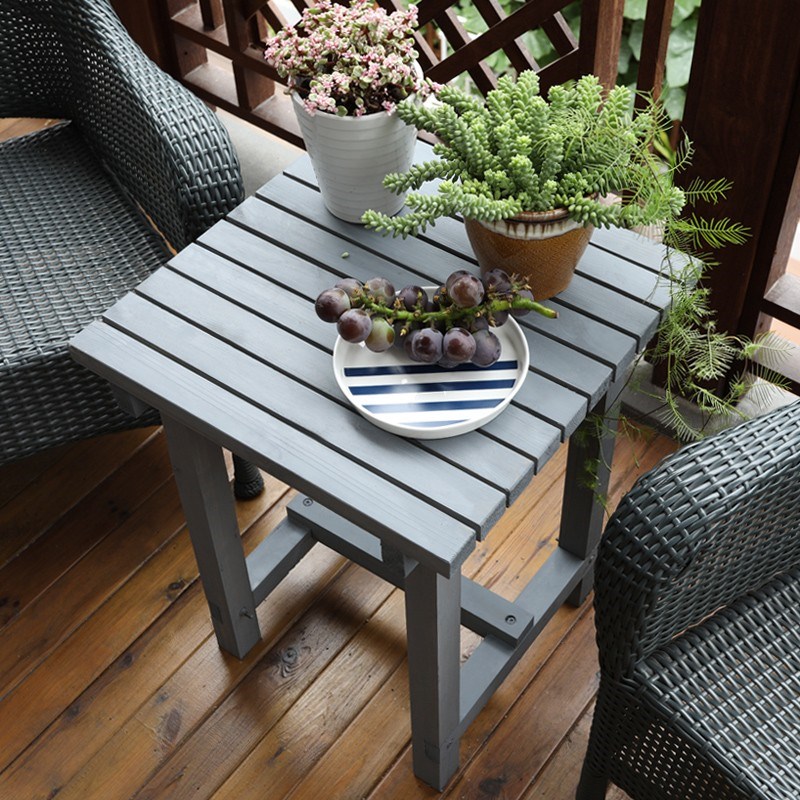 防腐木花a架子方形花几实木多肉盆架客厅阳台置物架落地式花台茶