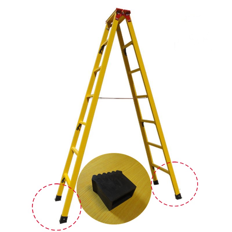 梯子配件玻璃钢绝缘梯脚套人字伸缩升降折叠Q梯安全橡胶脚套一个